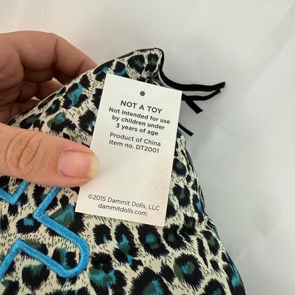 Dammit Doll Pillow Blue Leopard Print with NWT 2015 - Picture 4 of 5